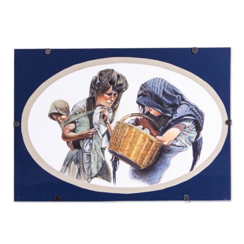 Signed and Mounted Portrait of Michoacan Women from Mexico, 'The Little Merchant Girl' Signed and Mounted Portrait of Michoacan Women from Mexico, 'The Little Merchant Girl'