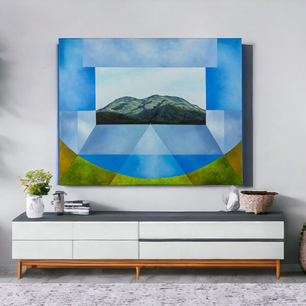 Signed Expressionist and Cubist Oil and Acrylic Painting, 'Your Shadow'