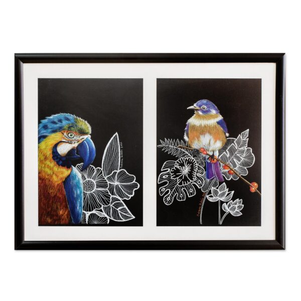 Signed Original Bird Drawing Diptych, 'Freedom I' Signed Original Bird Drawing Diptych, 'Freedom I'