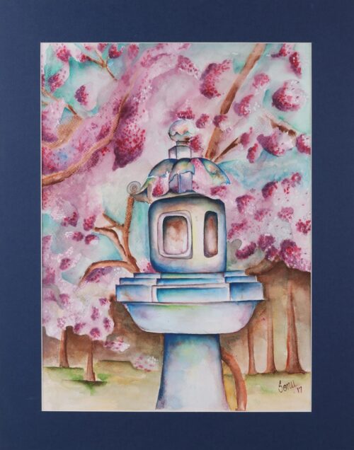 Signed Realist Painting of a Zen Garden from India, 'Zen Garden' Signed Realist Painting of a Zen Garden from India, 'Zen Garden'